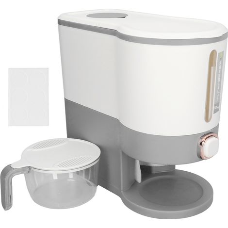Distributeur de Riz Alimentaire avec Bouchon Étanche pour Céréales et Légumineuses Gris Clair Grand Modèle (1/5)