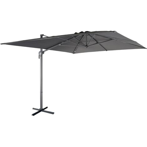 3x4m rectangular cantilever parasol Grey 286x380x255 cm - Antibes 3x4