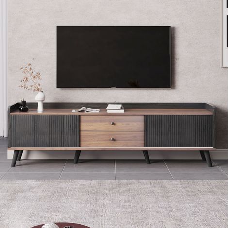 Mobile TV con 2 Cassetti, 2 Ante Scorrevoli, H58/L160/P40 cm (1/5)