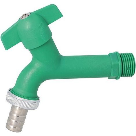 Robinet de vidange DN15(1/2") vert, polyamide, avec tête en laiton