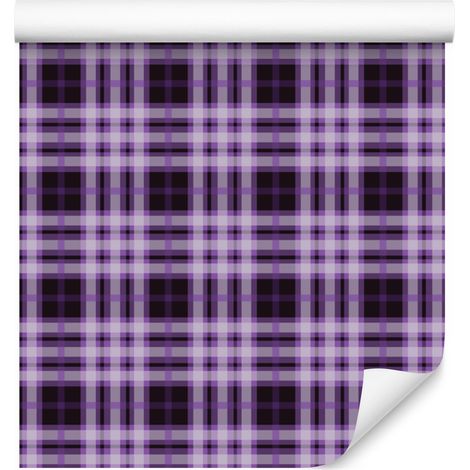 Papel pintado a cuadros morados y ciruela, fondo morado 50x1000 cm (1/5)