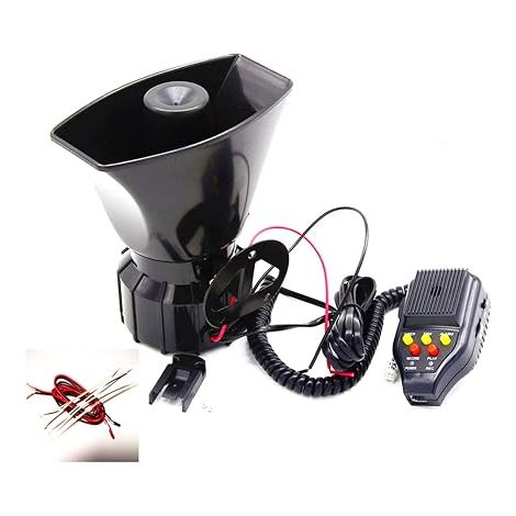Car Horn Megaphone Alarm Horn With Emergency Sound Amplifier 130dB Sound System Microphone Speaker Alarm For Any SUV 12V (1/5)