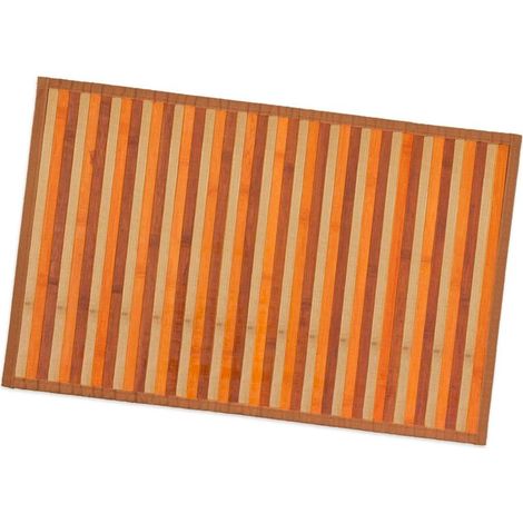 Tapis en Bois de Bambou Cuisine Salle de Bain Chambre Anti-dérapant Petit Déjeuner Napperon Beige - 50x77 cm