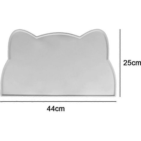 Tapis d'alimentation pour chat en silicone, antidérapant et imperméable, pour gamelle d'eau - Gris (1/4)