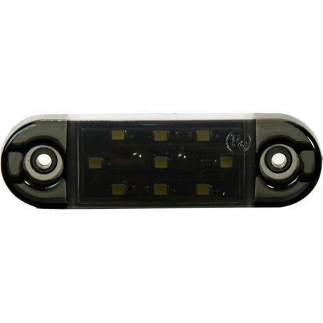 Rauchgetönte LED-Markierungsleuchte mit 9 LEDs, weiß, 12–24 V, 20 cm Kabel