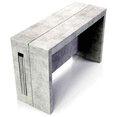 Mesa consola de hormigón transformable