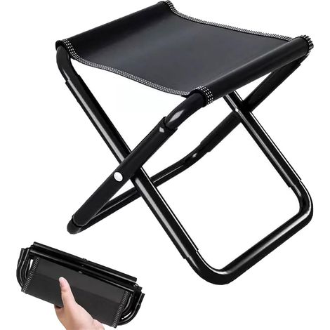 Tabouret de Camping, 30 cm Tabouret Pliant Portable, Tabouret de Camping Pliable, Mini Tabouret de Camping Pliable, pour Voyages, Jardin, Pêche, Barbecue, Plage (1/5)