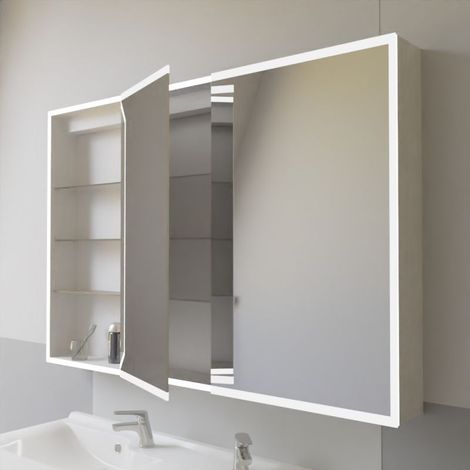 Miroir armoirette LED rétro-éclairé portes à droite ARMILED - 120 cm (1/5)