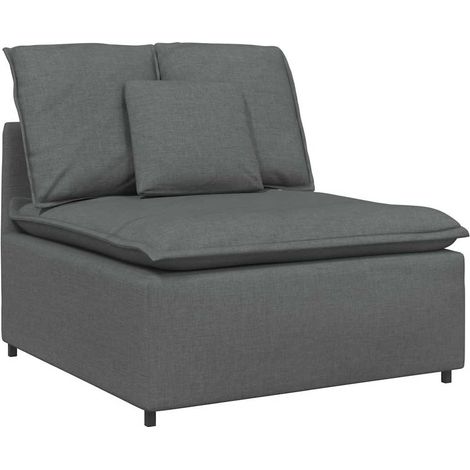 vidaXL Modulo Centrale Divano Modulare con Cuscini Grigio Scuro 100 cm