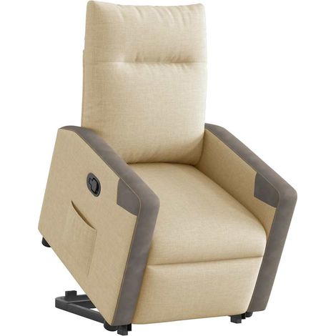 Maison Exclusive - Relaxsessel mit Aufstehhilfe Creme Stoff