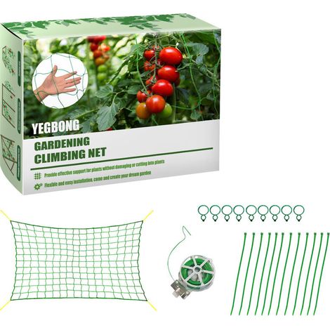 Green Mobility-Plante grimpante vigne filet luffa jardin tomate passion fruit raisin treillis vert jardinage ménage 1.85 m (1/5)