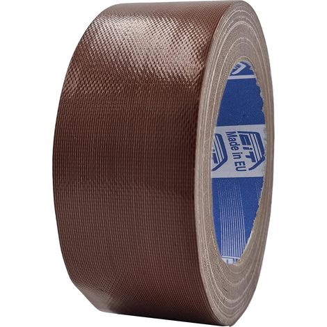 Ruban adhésif toilé fort 50 mm x 25 m, ruban telé renforcé, Duct Tape, ruban de toile américain : réparations, fixation et emballage à haute tenue (Marron) (1/5)