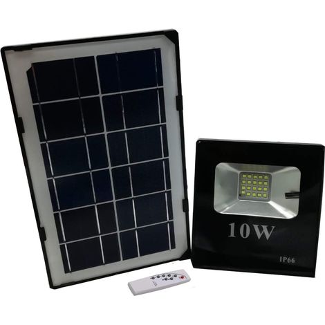 BES 20749 Faro Faretto LED SMD 10W, Pannello Solare Energia Crepuscolare Telecomando (1/4)