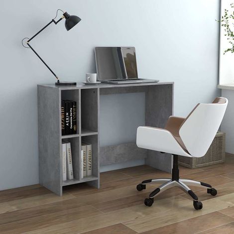 Bureau informatique Table d'ordinateur - portable Gris béton 102,5x35x75cm Aggloméré BV406882 - BonneVie (1/5)