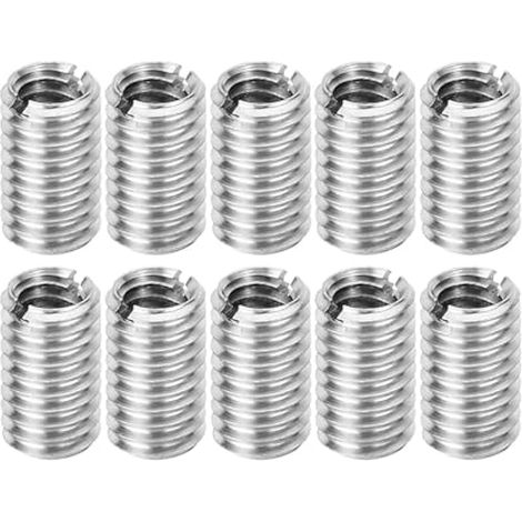 Lot de 10 inserts filetés M8 vers M6 en acier inoxydable pour la réparation des filetages rapides (1/4)