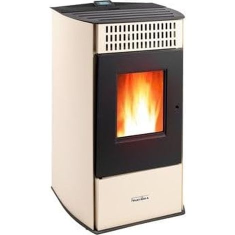 Starclima Venus 10,1 KW Pelletofen. Überragende Effizienz und Design mit beheizter Oberfläche, Weiß (1/5)