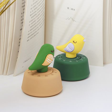 Minuteur de cuisine en forme d'oiseau mignon, alarme, minuteur, outil de gestion du temps, compte à rebours, rappel pour la lecture et la cuisine (1/5)