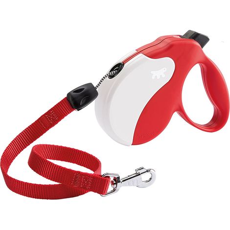 Ferplast AMIGO CORD Guinzaglio allungabile con cordino. 4 misure e vasta scelta di colori.. Variante L - Misure: 16 x 3.8 x h 15 cm - Rosso (1/2)