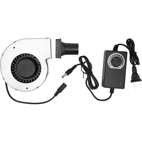 Ventilateur soufflant DC 12V 2A sans balais, débit d'air élevé, métal résistant à la chaleur avec régulateur de vitesse, prise US 100-240V (1/5)