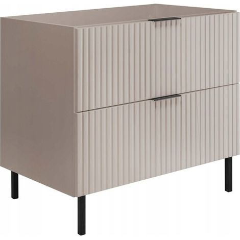 Rodan Waschbeckenunterschrank 80 cm, Beige Matt, 46 x 80 x 77 cm, MDF, feuchtraumgeeignet, Badmöbel Unterschrank