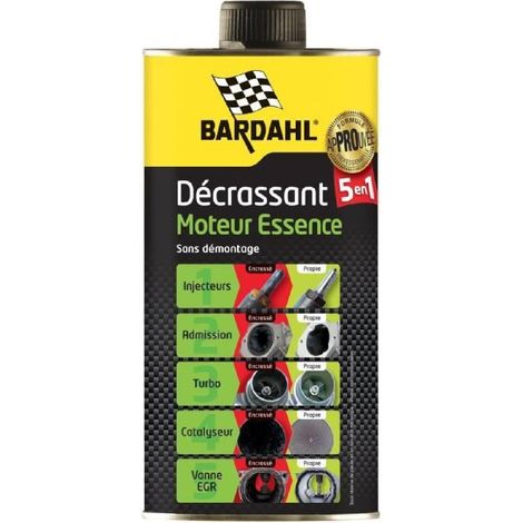 Bardahl – Décrassant moteur essence 5 en 1 – 1 litre – Nettoyage complet des injecteurs et soupapes – Améliore la performance moteur