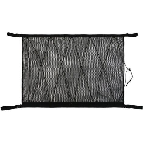QORVA
-Filet de Rangement pour Voiture, Universel Sac pour Toit de Voiture avec Fermeture Éclair,Organisateur Bagage Rangement Filet pour Voiture SUV Plafond (Filet Cordon Serrage)noir,9065cm,de
