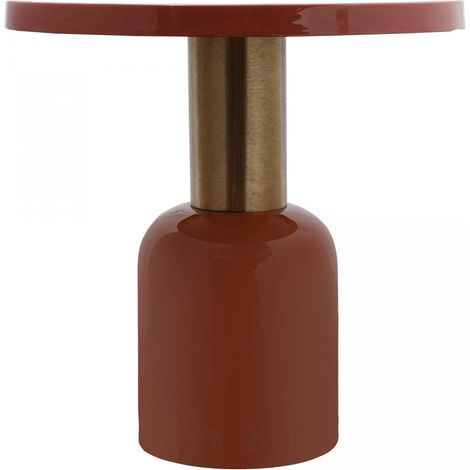 Table basse fait main en fer motif rétro-vintage EGA 51x51 corail (1/3)