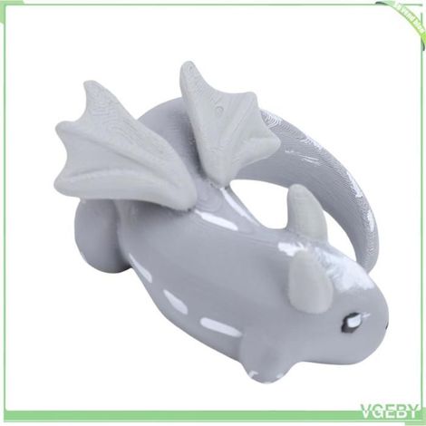 Figurine de dragon - FAFEICY - Mini sculpture - Fait à la main - Portable - Gris (1/5)