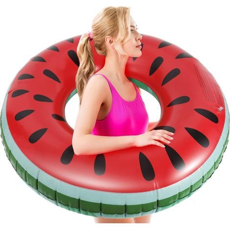 Anneaux de Natation en Forme de Queue de Sirène, Bouées d'Été Gonflable en PVC pour Enfant Ado Facile à Gonfler Transporter, Jouet Aquatique pour Plage Piscine (1/5)