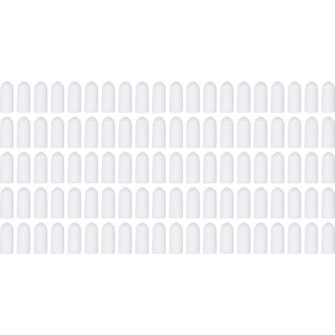 Schraubverschluss-Sicherheitskappe, 100 Stück, flexible, flammhemmende, alterungsbeständige weiße PVC-Abdeckung zum Schutz, 4,5 mm / 0,2 Zoll (1/5)