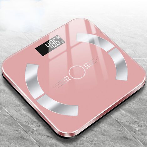 Intelligente Personenwaage, kabelgebunden mit Bluetooth, LCD-Nachtsicht, Gramm-Anzeige, gehärtetes Glas, präzise, für Frauen, für den Heimgebrauch, 180 kg Tragkraft, Körpergewichtsmodus, Fettwaage, ba (1/5)