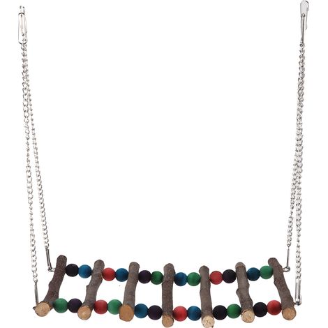 Pont suspendu à balançoire pour perroquet, perles colorées, échelle d'escalade en bois, jouet pour petit oiseau, perroquet, perles doubles, septième ordre (1/5)