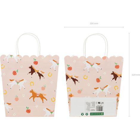 Sac cadeau cheval 23x22x8,5cm MIX