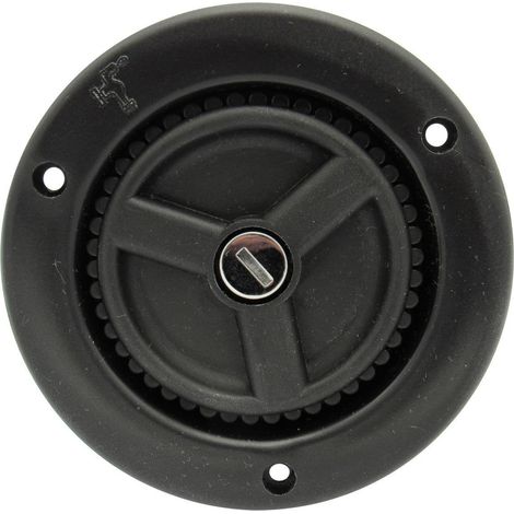 Black Lockable Universal Fresh Water Inlet Cap & keys - Filler Locking Caravan Motorhome RV