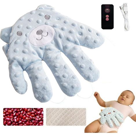 Coussin apaisant pour bébé, gant anti-sursaut, coussin chauffant électrique pour endormir bébé, garnissage en haricots rouges, idéal pour les nouveau-nés, les bébés filles et les bébés garçons (A) (1/5)