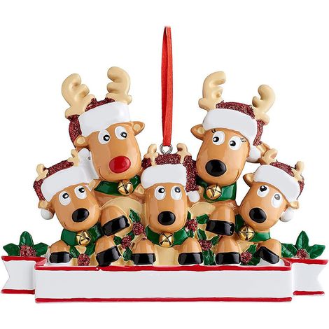 Ornements de sapin de Noël personnalisés en forme de cerf, décorations à suspendre soi-même pour offrir, décoration de Noël à accrocher pour arbre de Noël, cadeau personnalisé pour les fêtes de fin d' (1/5)