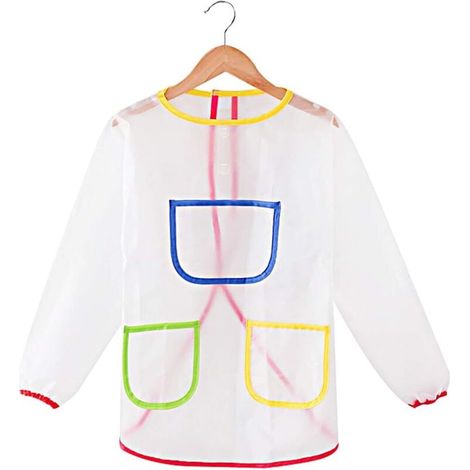 Bardusch - Tablier peinture enfants unisexe – imperméable, manches longues, 3 poches – art/cuisine/repas/scolaire (1/4)