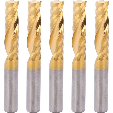 Lot de 5 fraises hélicoïdales en acier rapide HSS pour défonceuse CNC, 6 x 25 x 50 mm (1/5)