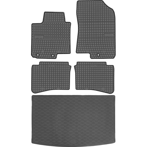 Set di tappetini in gomma per auto e tappetino per bagagliaio per Hyundai i20 II Hatchback dal febbraio 2014 al luglio 2020.