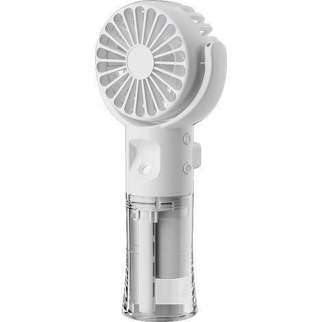 Ventilateur brumisateur portable, ventilateur portable rechargeable - climatiseur portable à quatre vitesses, climatiseur de randonnée (Blanc)