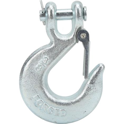 Gancho de cabrestante, gancho en U para remolque de 3/8", cabrestante de 1", apertura de 1", carga de 18 000 lb con cierre de seguridad, gancho deslizante, gancho de elevación