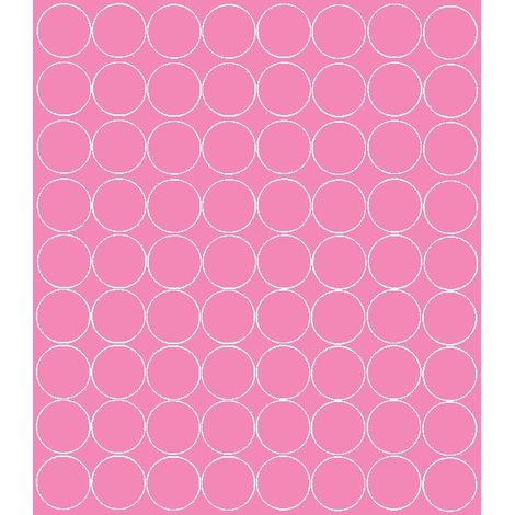 Adesivi circolari da 5 cm, adesivi a pois, 72 pezzi, rosa lucido