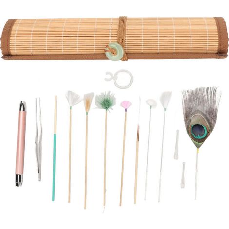 Kit de Massage pour Oreilles avec 8 Bâtons à Plumes pour Éliminer la Fatigue et Nettoyer les Oreilles Professionnellement (1/5)