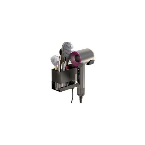 Schwarze Metall-Wandhalterung für Haartrockner, universell passend für Dyson Supersonic und andere Modelle, modernes und robustes Design (1/4)