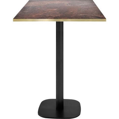 Mange-debout 60 x 60 cm - modèle Round rouille roc chants laiton
