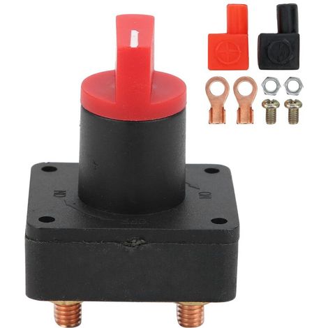 Jeffergarden Interrupteur de déconnexion de batterie 300A, sectionneur de bouton coupé, diamètre de vis de 6 mm pour voiture automatique (1/5)