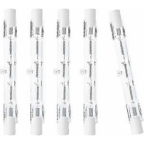 Ampoules halogènes R7s 78 mm 150 W à intensité variable, compatibles avec les plafonniers et les luminaires d'extérieur. (1/4)