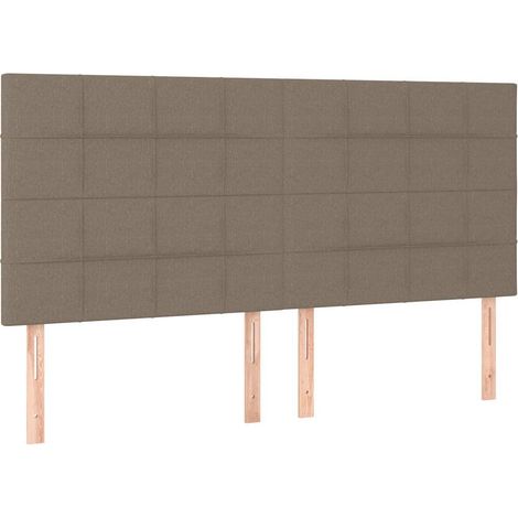 LED Headboard Taupe 160x5x118/128 cm Fabric vidaXL (1/4)