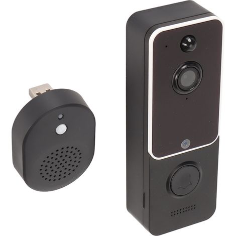 Sonnette vidéo WiFi blanche étanche IP65, résolution 720p, 1 MP, stockage cloud intelligent, batterie 5200 mAh avec sonnerie intégrée pour la sécurité de votre domicile. (1/5)