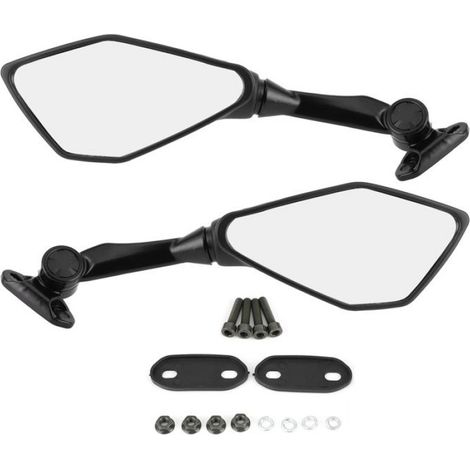 Rétroviseur Moto - Verre Plat - Tige Métallique - ABS Haute Résistance - Convient CBR900 CBR919 CBR929 CBR954 - Paire (1/5)
